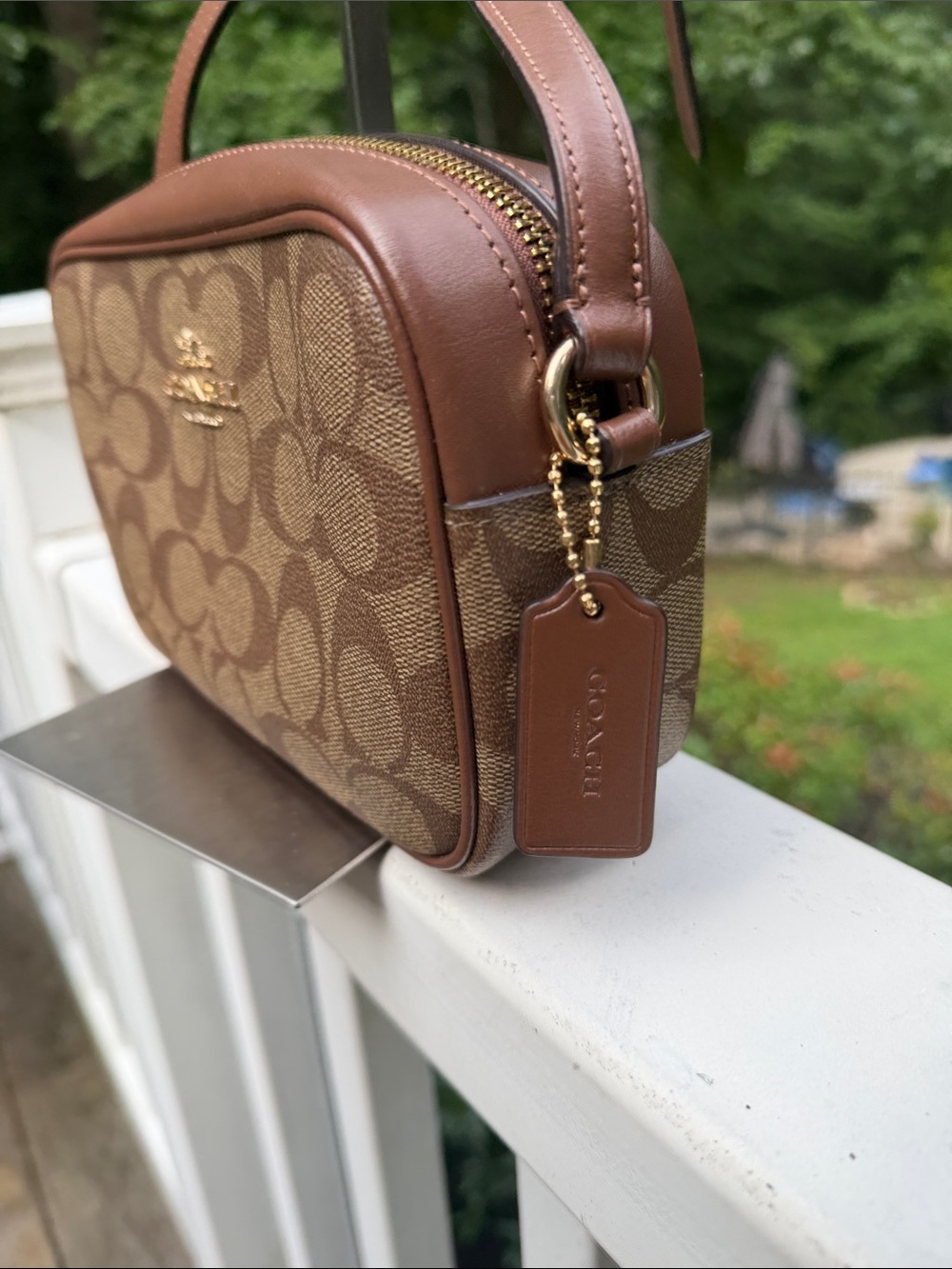 Coach Mini Jamie Camera Bag Tan Signature coated canvas with Brown Leather Trim - Picture 4 of 17